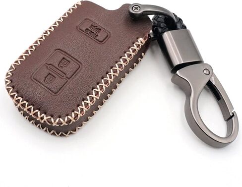 Leather for Toyota Tacoma Land Cruise Prius V 4Runner RAV4 2017 2018 2019 2020 2021 Remote 3 Buttons Key Case Fob Cover Chain (Black) in Kuwait