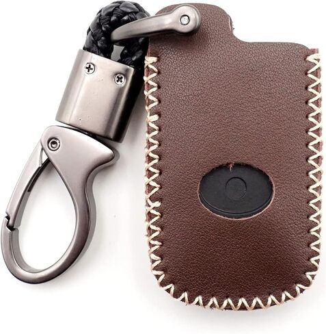 Leather for Toyota Tacoma Land Cruise Prius V 4Runner RAV4 2017 2018 2019 2020 2021 Remote 3 Buttons Key Case Fob Cover Chain (Black) in Kuwait