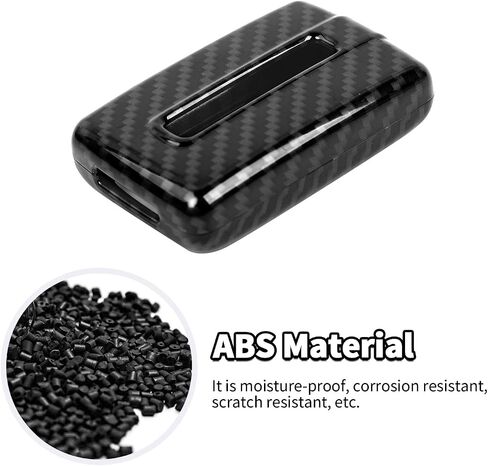 غطاء Jimen for Grand Cherokee Key Fob، حافظة مفاتيح ABS Key Fob متوافقة مع Jeep Grand Cherokee 2021-2024 (ألياف الكربون) in Kuwait