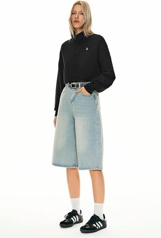 Orolay Women's Half Zip Crop Sweatshirt Long Sleeves Casual Pullover Stand Collar Fashion Outfits in Saudi Arabia