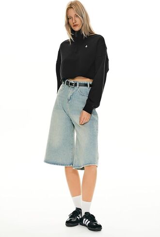 Orolay Women's Half Zip Crop Sweatshirt Long Sleeves Casual Pullover Stand Collar Fashion Outfits in Saudi Arabia