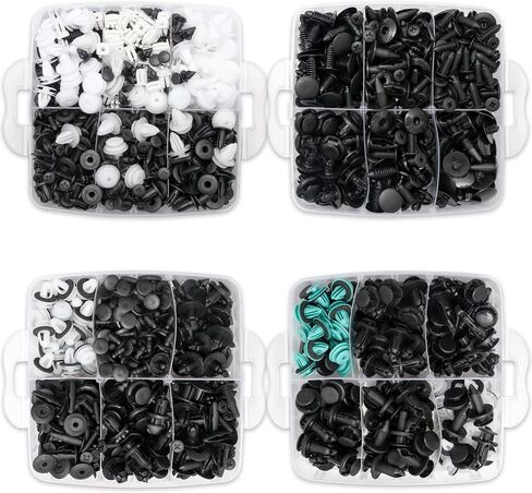 Car Retainer Clips 1101PCS Auto Fasteners Kit 32 Most Popular Sizes Fender Retainer Clips Car Rivet Clips Kit with 1 Fastener Remover for GM Ford Toyota Honda Chrysler BMW Subaru Lexus Nissan in Saudi Arabia