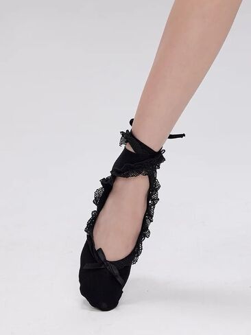 OZS Frilly Socks Women,Cute Ruffle Socks,Comfortable Lace Tie Lolita Socks,Best Socks to Wear with Mary Jane Shoes 2 Pairs. in Saudi Arabia