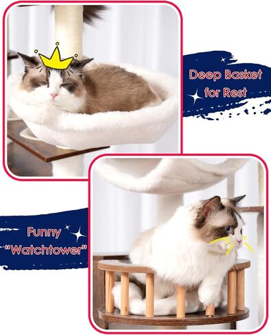 Cactus Cat Tree for Indoor Cats, 64" Tall Cat Tower with Scratching Post, Cat Condo and Platform for Large Adult with Food Station, Cat Tunnel, Hammock, Bowls, Green and Yellow GCT021GY in Saudi Arabia