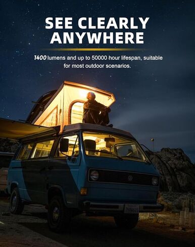 12V Led Light Strip Camping Light Dimmable Work Light Camping Lantern Interior Car Lights Room Light Rv Accessories Waterproof IP67 White/Amber in Saudi Arabia