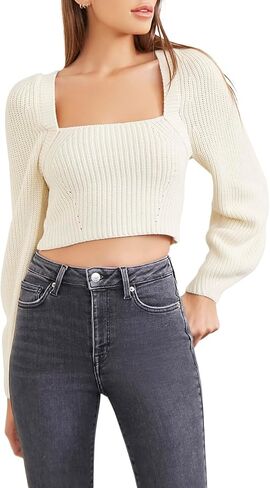 Forever 21 Women's Rib-Knit Cropped Sweater in Kuwait