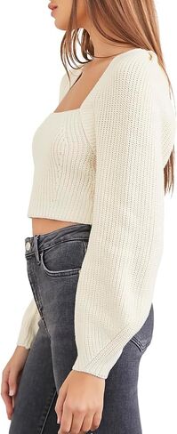 Forever 21 Women's Rib-Knit Cropped Sweater in Kuwait