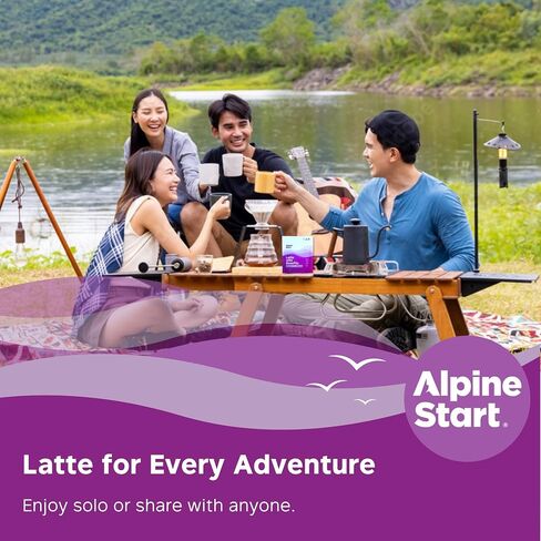 Alpine Start Latte with Benefits - Organic Instant Coffee Latte with Immunity+Focus - Non-Dairy, Vegan, Paleo, Non-GMO, (0.56oz Pack of 5) in Saudi Arabia