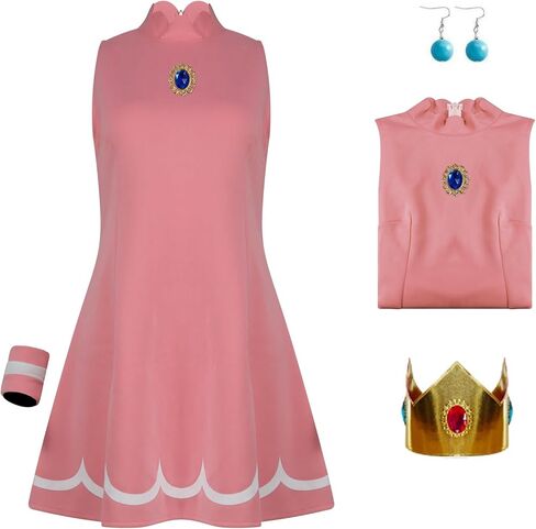 Poboola Women's Halloween Costume Princess Short Sleeve Tennis Sleeveless Cosplay Dress Classic Sport Outfit for Women in Kuwait