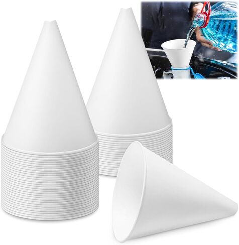 100 Pcs Disposable Engine Oil Funnel, Motor Oil Funnel Paper Funnel, Motorcycle Oil Funnels, Car Oil Funnel for Oil Change, Funnels Dispenser for Water, Engine Oil, Gas, Coolant in Saudi Arabia