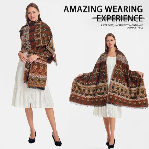 Scarf Women Stylish Open Front Cape with Exquisite Tassels - Fluffy & Comfortable Shawl Wrap for Elegant Outfits in Saudi Arabia