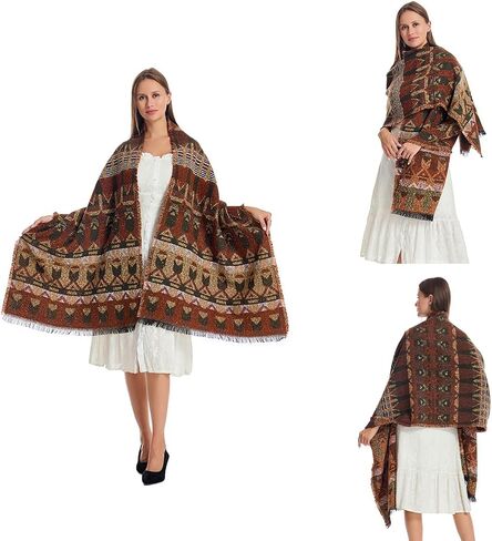 Scarf Women Stylish Open Front Cape with Exquisite Tassels - Fluffy & Comfortable Shawl Wrap for Elegant Outfits in Saudi Arabia