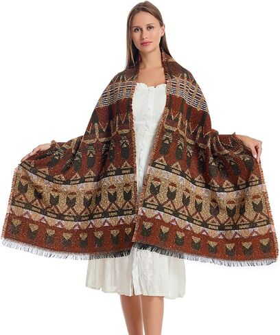 Scarf Women Stylish Open Front Cape with Exquisite Tassels - Fluffy & Comfortable Shawl Wrap for Elegant Outfits in Saudi Arabia