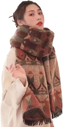 Scarf Women Stylish Open Front Cape with Exquisite Tassels - Fluffy & Comfortable Shawl Wrap for Elegant Outfits in Saudi Arabia