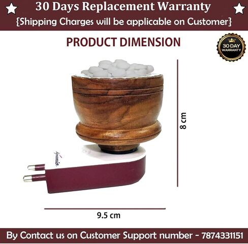 SIGNAMIO® Wooden Kapoor Kapur Dani Camphor Karpuram Aroma Oil Diffuser Incense Burner Electrical Stand Machine Holder for Home,Office (Camphor NOT Included) DN-1 in Kuwait