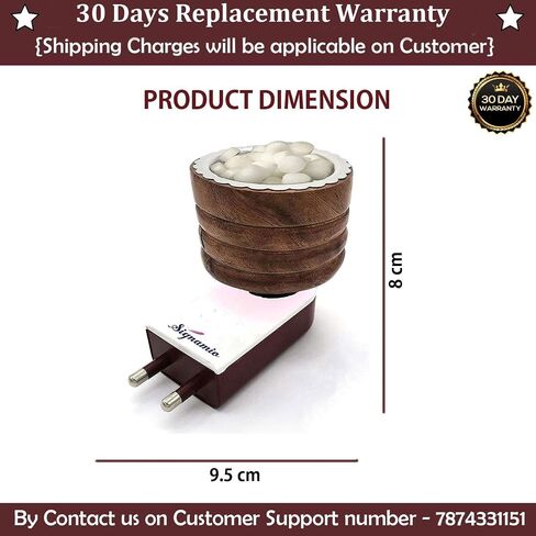 SIGNAMIO® Wooden Kapoor Kapur Dani Camphor Karpuram Aroma Oil Diffuser Incense Burner Electrical Stand Machine Holder for Home,Office (Camphor NOT Included) DN-1 in Kuwait