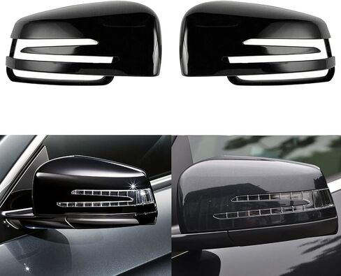 Gloss Black Side Rearview Wing Mirror Cover Cap Compatible with Mercedes W176 W204 C204 W212 W211 W246 C117 in Saudi Arabia