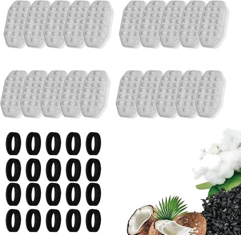16 Pack Cat Water Fountain Filters with 16 Pack Pre-Filter Sponges for Rellaty and Neareal 3.2L/108oz Cat Water Fountain Automatic Pet Fountain Dog Water Fountain in Kuwait