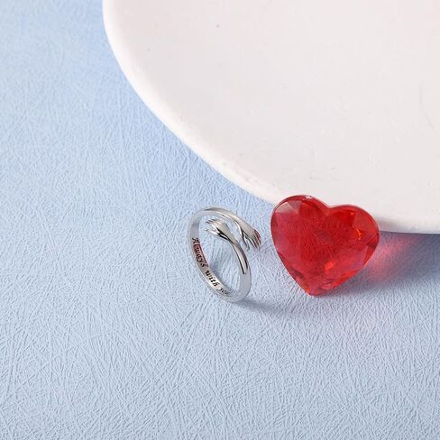 Silver Hug Ring, Adjustable Finger Ring Hugging Ring Cute Friendship Hand Rings Always with You Ring Couple Warm Embrace Hug Rings a Hug from Heaven Project Hope Rings Gift for Men Women in Saudi Arabia