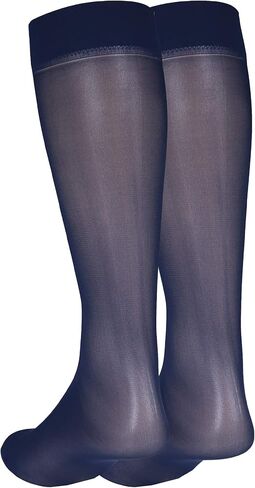 NuVein Sheer Compression Stockings for Women, 8-15 mmHg Support, Light Denier, Knee High, Closed Toe, Black, 2X-Large in Kuwait