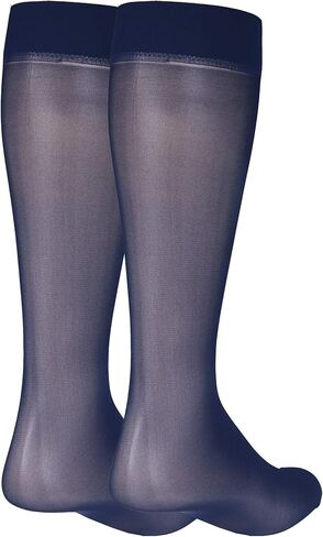 NuVein Sheer Compression Stockings for Women, 8-15 mmHg Support, Light Denier, Knee High, Closed Toe, Black, 2X-Large in Kuwait