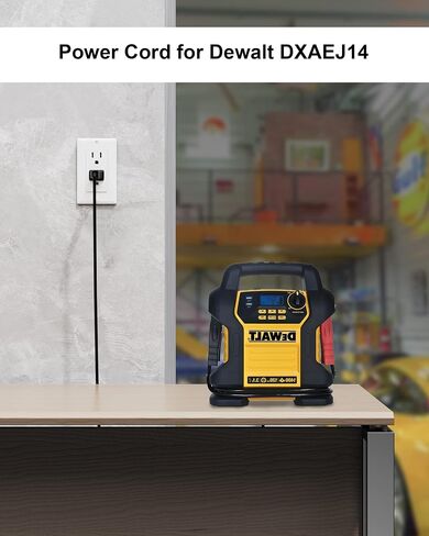 WUKUR Power Cord for Dewalt DXAEJ14 1400 Peak Amp Car Jump Starter DXAEPS2 Professional 12V Power Supply Car Power Source Station Power Cord 4.9FT Black in Saudi Arabia