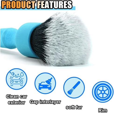 2PCS Ultra-Soft Car Detailing Brush Set - No Scratch Car Interior Cleaning Brushes with Soft Brush Head & Comfortable Grip - Clean Exterior, Interior Dash Panels Emblems Infotainment Screen (Blue) in Saudi Arabia