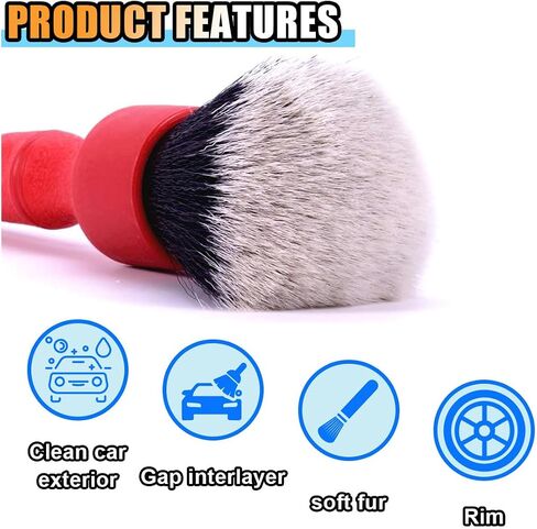2PCS Ultra-Soft Car Detailing Brush Set - No Scratch Car Interior Cleaning Brushes with Soft Brush Head & Comfortable Grip - Clean Exterior, Interior Dash Panels Emblems Infotainment Screen (Blue) in Saudi Arabia