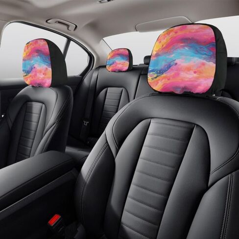 Rainbow Starry Sky Car Universal Polyester Headrest Covers Colorful Universe Outer Space Painting 2 Pack Headrest Covers Universal Fit for Most Cars Vans Trucks in Kuwait