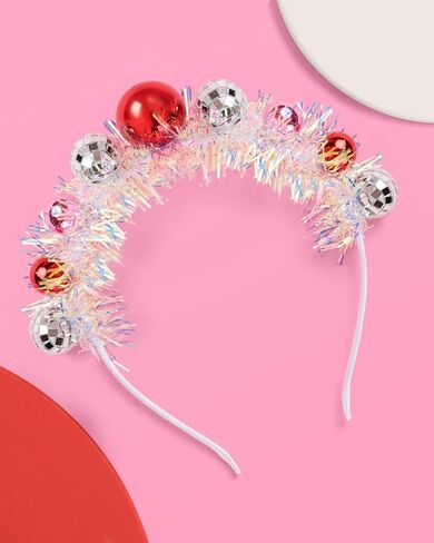 xo، عصابة رأس زينة عيد الميلاد من فيتي - إكسسوار شعر للعطلات، هدية لحفلات عيد الميلاد المجيد، ديكورات حفلات أعياد الميلاد الشتوية in Saudi Arabia