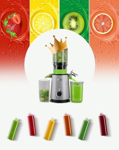 Juicer Machines, ECOSELF Cold Press Juicer with 4.35" Large Feed Chute Fit Whole Fruits and Vegetables, Easy to Clean, Masticating Juicer Self Feeding Effortless for Batch Juicing, High Juice Yield in Saudi Arabia