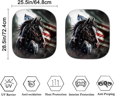 Wanyint Novelty American US Flag Windshield Sun Shade Foldable Windshield Sun Shade Set of 2 Pack, Car Front Window Sun Shade Blocks UV Rays - Keep Your Vehicle Cool SUV Truck Interior Accessories in Kuwait