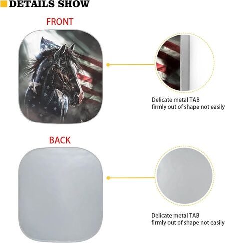 Wanyint Novelty American US Flag Windshield Sun Shade Foldable Windshield Sun Shade Set of 2 Pack, Car Front Window Sun Shade Blocks UV Rays - Keep Your Vehicle Cool SUV Truck Interior Accessories in Kuwait