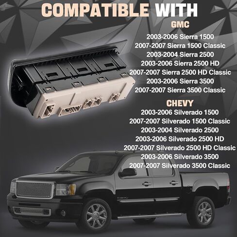 Driver Side Master Power Door Window Control Switch Panel Cover Bezel Assembly Fit Tahoe Yukon XL Avalanche Suburban Cadillac Escalade Hummer H2 2003 2004 2005 2006 Replaces DWS394 15883319 in Saudi Arabia