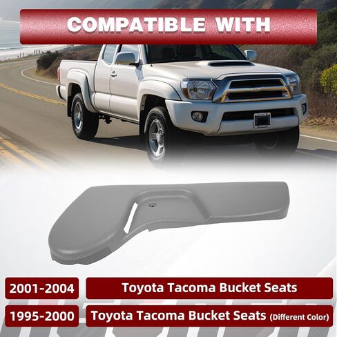 ملحقات غطاء المسار لمقعد السائق من HECASA متوافقة مع مقاعد دلو Toyota Tacoma 2001 2002 2003 2004 لاستبدال 71812-04010-B2 - رمادي فاتح in Saudi Arabia