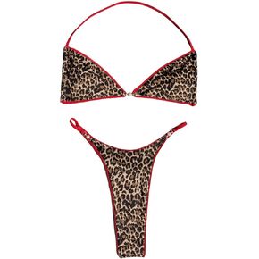 Floerns Women's String Bikini Set High Waisted Halter Top Triangle Bathing Suits