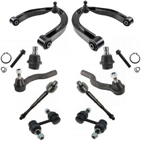 TRQ Front Steering & Suspension Kit Ball Joint Control Arm with Ball Joint Sway Bar Stabilizer Link Tie Rod Compatible with INFINITI Nissan