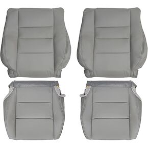 NLQR Driver and Passenger Side Bottom & Back Seat Covers Replacement Leather Gray Compatible with Honda Accord 2008 2009 2010 2011 2012