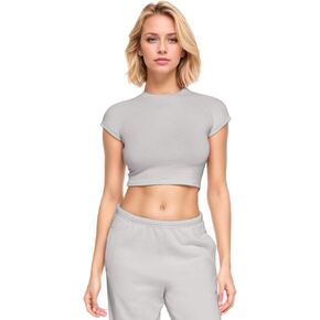 Women's Cotton Crop Tops Crewneck Short Sleeve Y2K Tee Workout Shirt Basic T-Shirt Activewear Going Out Tops
