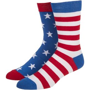 Bioworld American Flag Stars & Stripes Mens Crew Socks