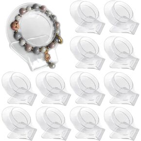 fallingstar 24 PCS Large Bracelet Holder Clear Acrylic Bracelet Displays Stands Jewelry Display Holder Bangle Organizer Rack Transparent Shelf Shelves Acrylic Bracelet Display Collar