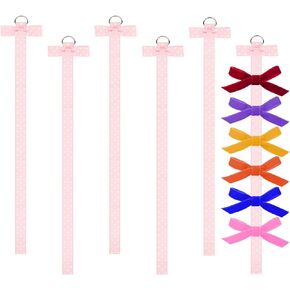 6 Pcs 40" Bow Holder for Girls Hair Bows Holder Organizer Ribbon Hair Bow Display Bow Holder for Girls Hair Bows Bow Hanger for Grils Hair Bows Clips (Pink) in Saudi Arabia
