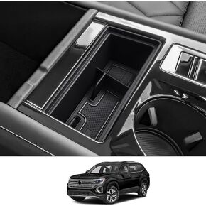 CDEFG 3PCS for 2024 2025 Atlas Center Console Organizer Tray Compatible with 2024 2025 Volkswagen VW Atlas/Atlas Cross Sport SEL R-Line SE Accessories Middle Console Floor Tray Storage Box