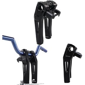 طقم رافعات المقود الأسود بطول 8.0 بوصة من POWER JAMES لـ Harley Davidson Street Bob Low Rider S Softail Slim، Dyna مع منطقة تثبيت 1.0 بوصة