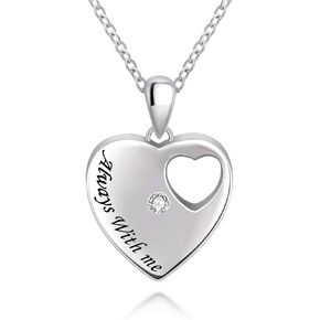 BEILIN 925 Sterling Silver Urn Necklace for Ashes for Women Keepsake Memorial Heart Cremation Jewelry for Ashes(Circle CZ heart)