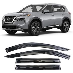 عاكسات حاجب النافذة لواقي المطر باللون الأسود الدخاني متوافقة مع 2021-2023 Nissan Rogue Platinum Sport/SL Sport/S Sport/SV Sport-Note:(لا تناسب Hybrid&Sport)