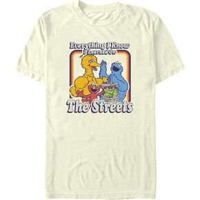 Fifth Sun Sesame Men's Everything I Know I Learned on The Streets Short Sleeve Crew Tee