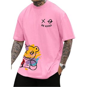 Men's Cartoon Bear Graphic Tee Shirts Short Sleeve Crew Neck Cool T-Shirt Tops