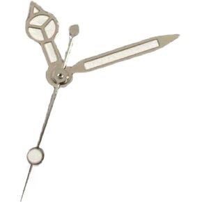 LICHIFIT Watch Hands Silver Rim Three Pins Pointer Hand with Green Luminous for NH35/36/4R/7S Movement Repair Parts