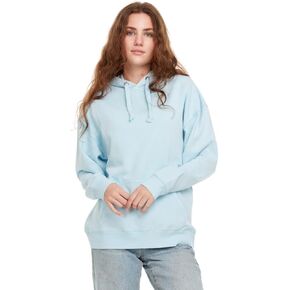 بلوفر هوديي بأكمام طويلة للنساء من Pure Essence Garment Dye، سويت شيرت بغطاء للرأس من الصوف مع جيب أمامي ورباط